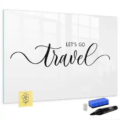 Quadro magnético para escrever tema texto viagem