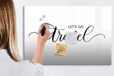 Quadro magnético para escrever tema texto viagem