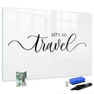 Quadro magnético para escrever tema texto viagem