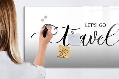 Quadro magnético para escrever tema texto viagem