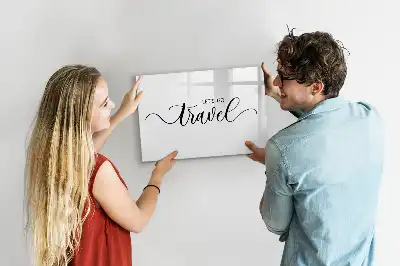 Quadro magnético para escrever tema texto viagem