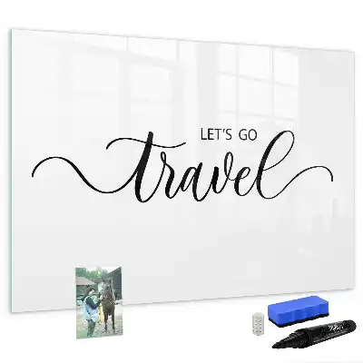 Quadro magnético para escrever tema texto viagem
