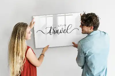 Quadro magnético para escrever tema texto viagem
