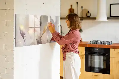 Quadro magnético para escrever com estampa de plantas em aquarela