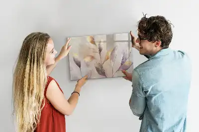 Quadro magnético para escrever com estampa de plantas em aquarela