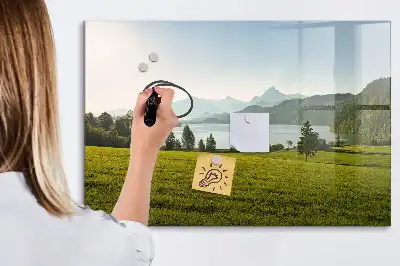 Quadro magnético para desenhar modelo montanhas e planície