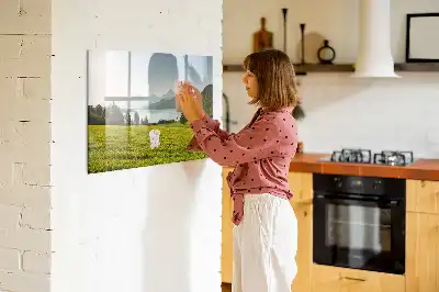 Quadro magnético para desenhar modelo montanhas e planície