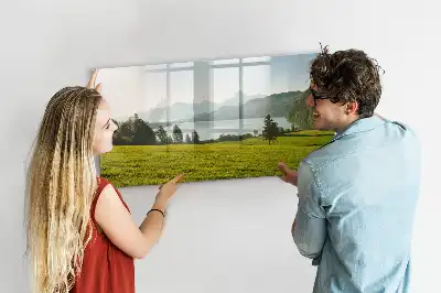 Quadro magnético para desenhar modelo montanhas e planície