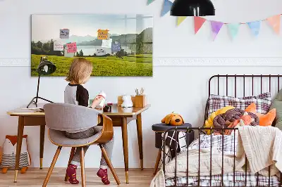 Quadro magnético para desenhar modelo montanhas e planície