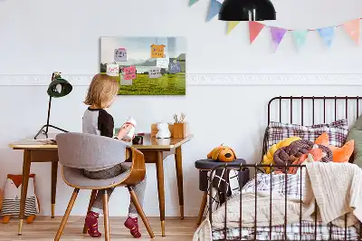 Quadro magnético para desenhar modelo montanhas e planície