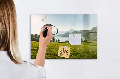 Quadro magnético para desenhar modelo montanhas e planície
