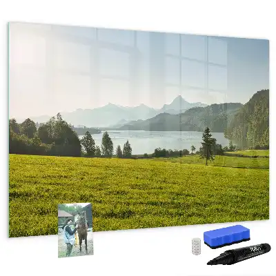 Quadro magnético para desenhar modelo montanhas e planície
