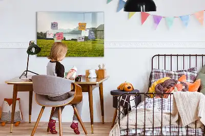 Quadro magnético para desenhar modelo montanhas e planície