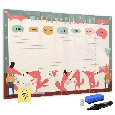 Planner semanal infantil quadro magnético para escrever