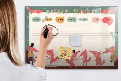 Planner semanal infantil quadro magnético para escrever