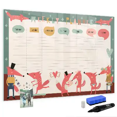 Planner semanal infantil quadro magnético para escrever