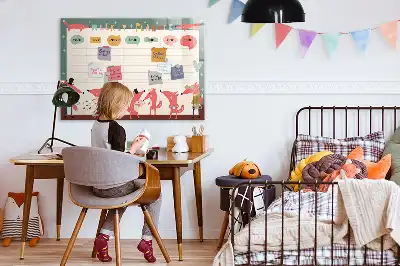Planner semanal infantil quadro magnético para escrever