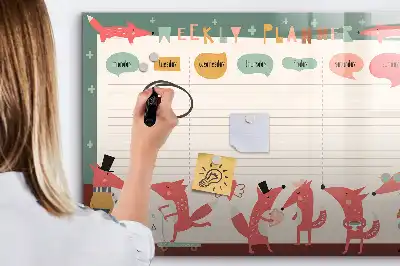 Planner semanal infantil quadro magnético para escrever