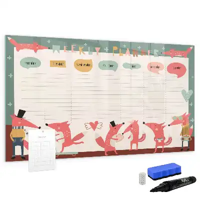 Planner semanal infantil quadro magnético para escrever