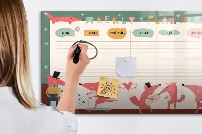 Planner semanal infantil quadro magnético para escrever