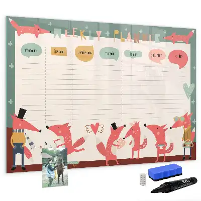 Planner semanal infantil quadro magnético para escrever