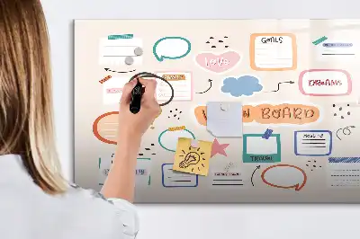 Quadro magnético para desenhar mural de visão colorido