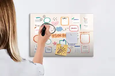 Quadro magnético para desenhar mural de visão colorido