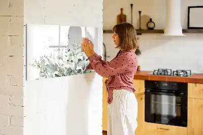 Quadro magnético para escrever com estampa de folhas de plantas