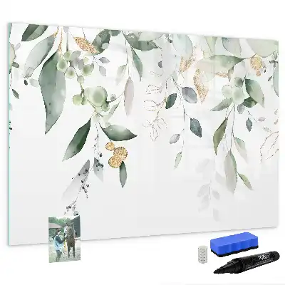 Quadro magnético para desenhar estampa de folhas de plantas