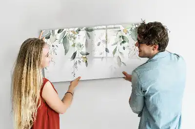 Quadro magnético para desenhar estampa de folhas de plantas