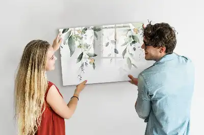 Quadro magnético para desenhar estampa de folhas de plantas
