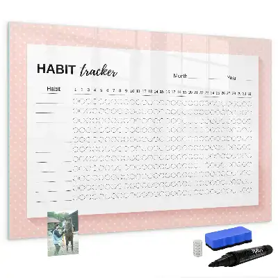 Rastreador de hábitos quadro magnético para escrever