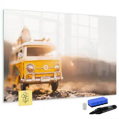 Quadro magnético para desenhar tema viagem de férias de carro
