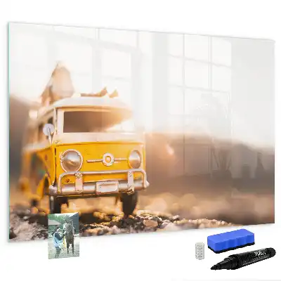 Quadro magnético para desenhar tema viagem de férias de carro