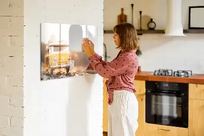 Quadro magnético para desenhar tema viagem de férias de carro