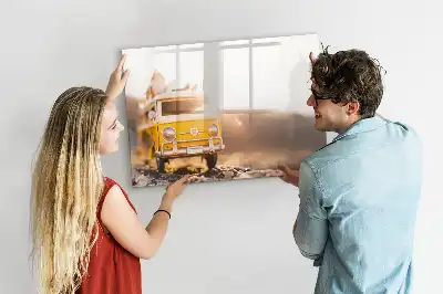 Quadro magnético para desenhar tema viagem de férias de carro