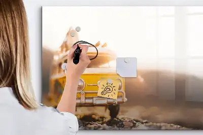 Quadro magnético para desenhar tema viagem de férias de carro