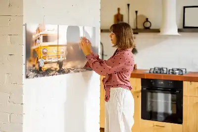 Quadro magnético para desenhar tema viagem de férias de carro