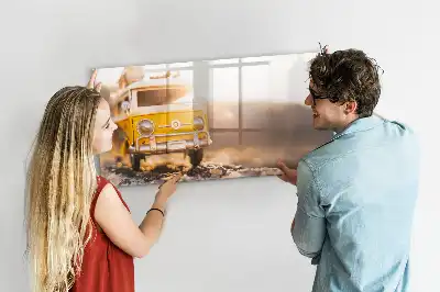 Quadro magnético para desenhar tema viagem de férias de carro
