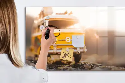 Quadro magnético para desenhar tema viagem de férias de carro
