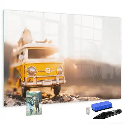 Quadro magnético para desenhar tema viagem de férias de carro