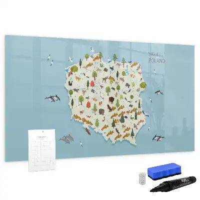 Quadro magnético para escrever mapa dos animais da Polônia
