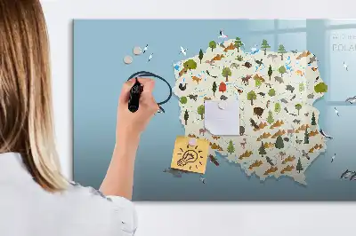 Quadro magnético para escrever mapa dos animais da Polônia