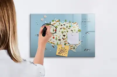 Quadro magnético para escrever mapa dos animais da Polônia