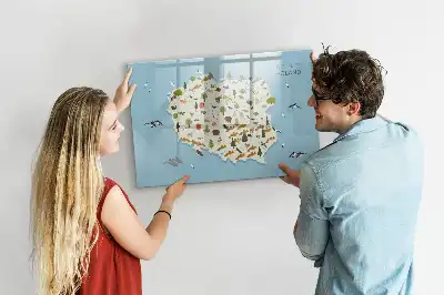 Quadro magnético para escrever mapa dos animais da Polônia