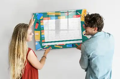 Quadro magnético para horário escolar de escrever