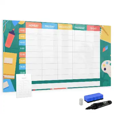 Quadro magnético para horário escolar de escrever