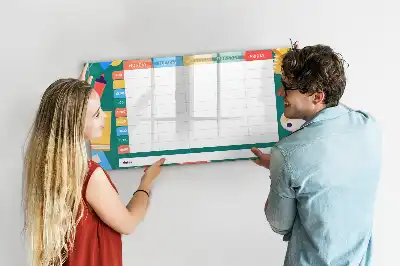 Quadro magnético para horário escolar de escrever