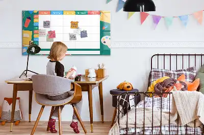 Quadro magnético para horário escolar de escrever