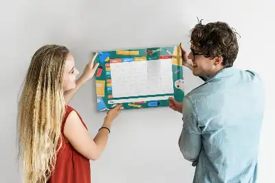 Quadro magnético para horário escolar de escrever